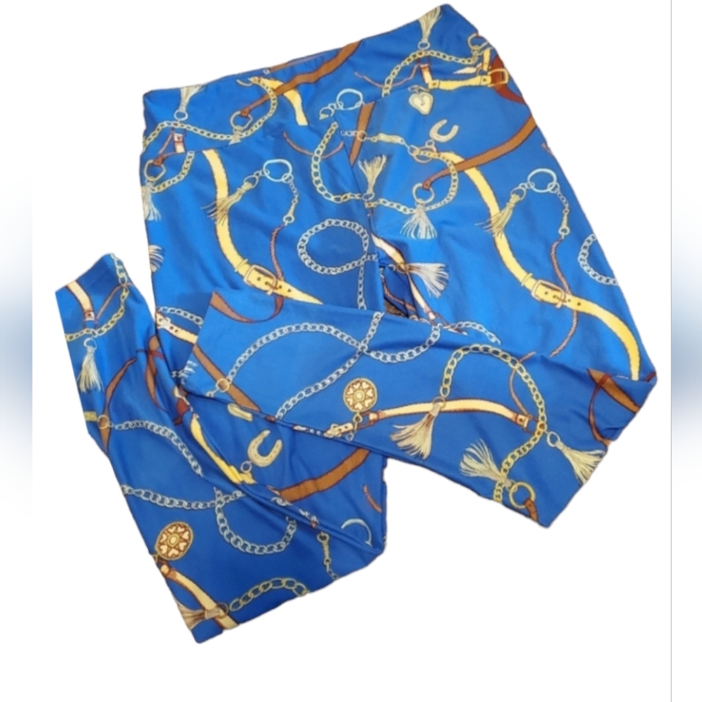 Lularoe Blue Print Leggings Tall and Curvy